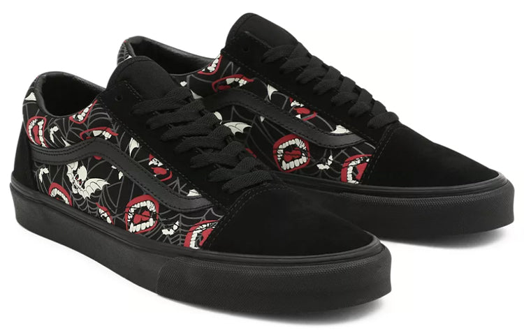 Vans Unisex Glow Frights Old Skool Sneakers Black/Red VN0A5KRF8MG