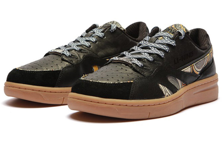 (WMNS) Li-Ning Deluxe Low 'Black White Khaki' AZGS046-3