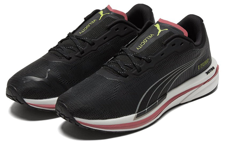 (WMNS) PUMA Velocity Nitro 'Black White Pink' 195296-01