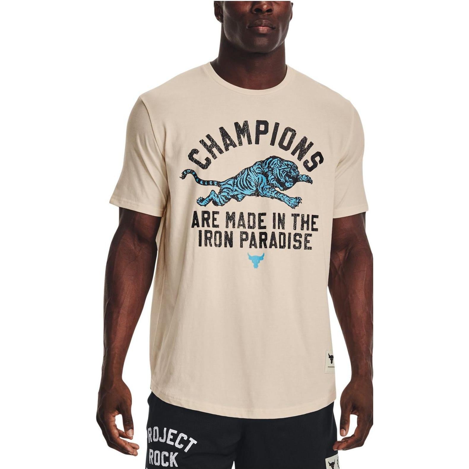 Under Armour Project Rock Champions Short Sleeve T-Shirt 'Beige' 1376897-804