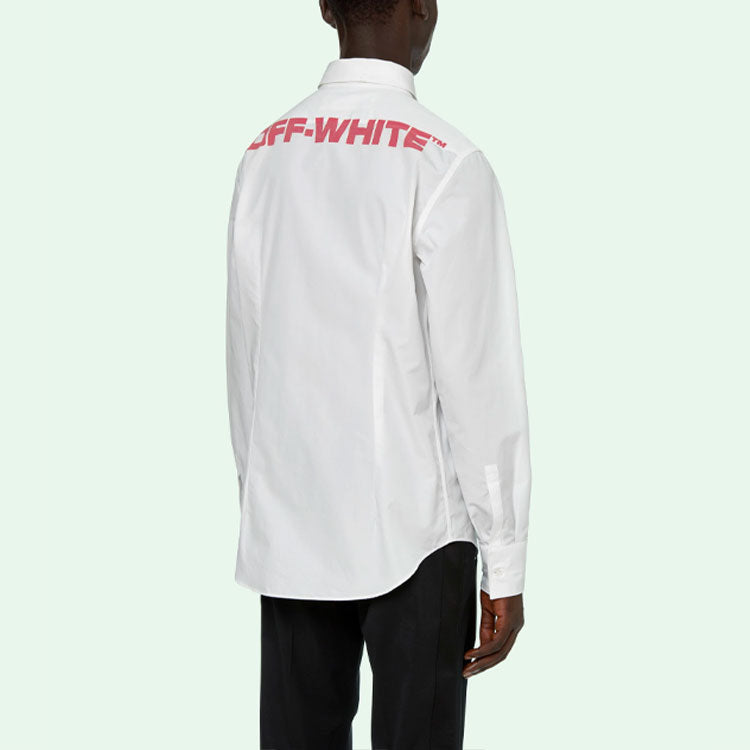 Off-White SS21 Printing Long Sleeves Shirt White OMGA152R21FAB0010125