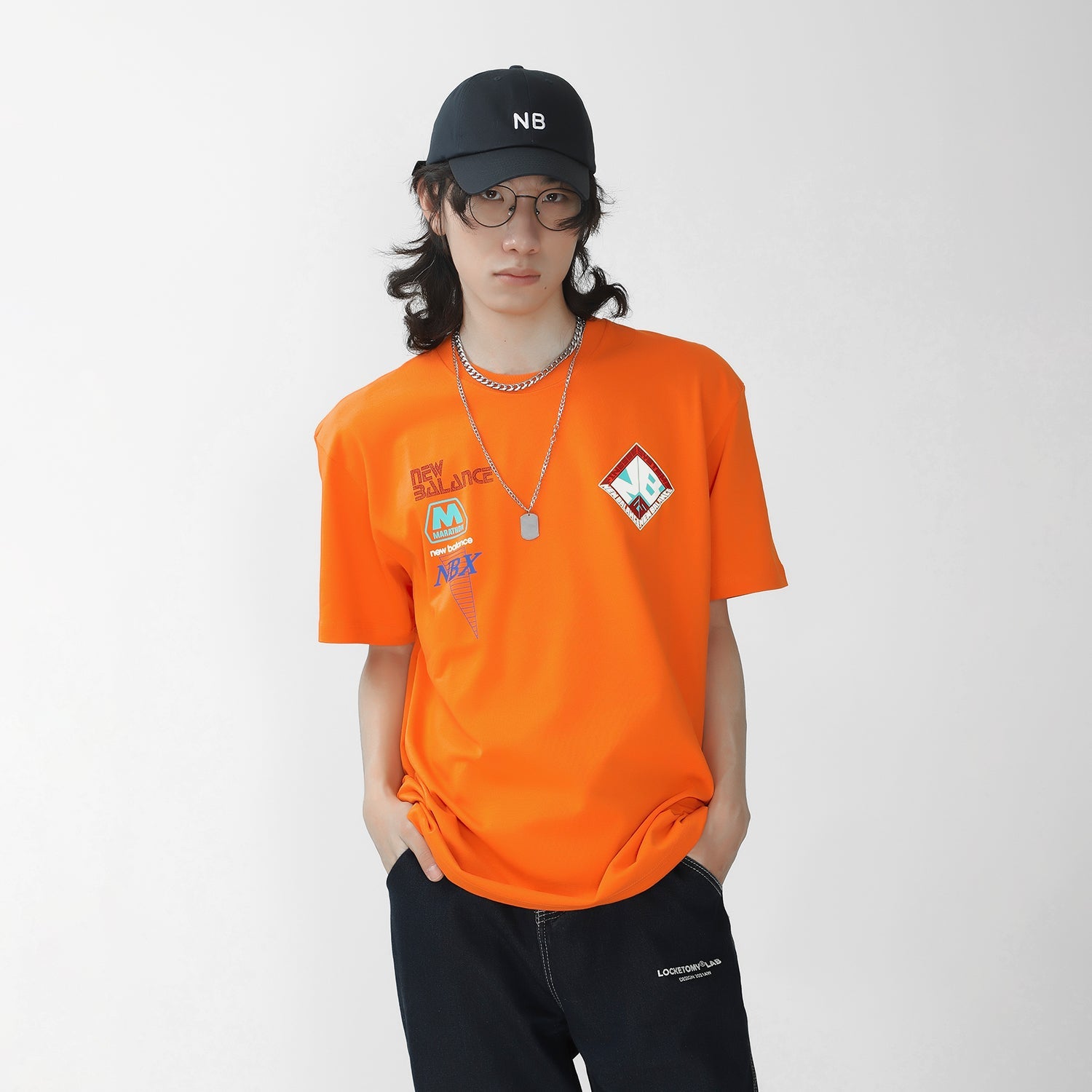 New Balance x Salehe Bembury Unisex Printing Logo Round-neck Tee Orange MT11563-VRO