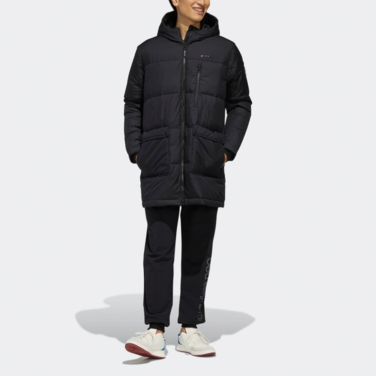 adidas neo Casual hooded Stay Warm Down Jacket Black FK9948