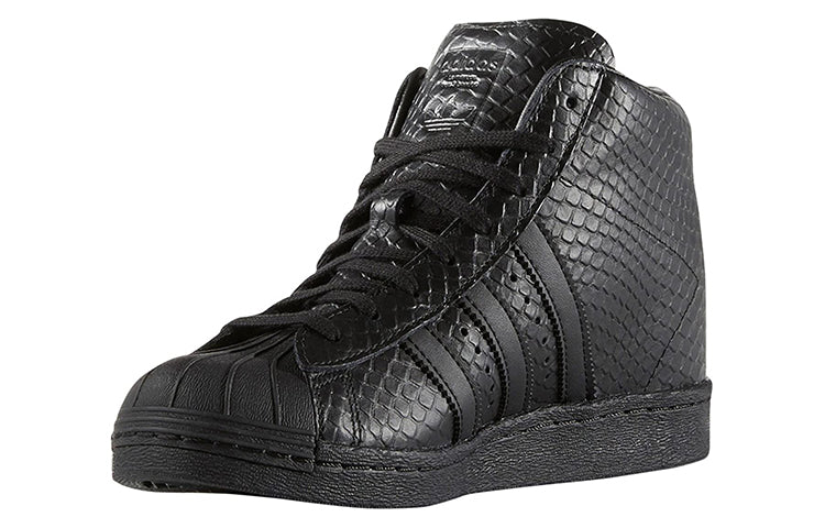 (WMNS) adidas originals Superstar Up Non-slip Wear-Resistant High-Heeled Sneakers Black S76404