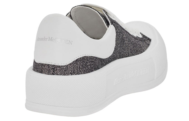 (WMNS) Alexander McQueen Deck Skate Plimsoll Shoes 'White Grey' 697120W4US18462
