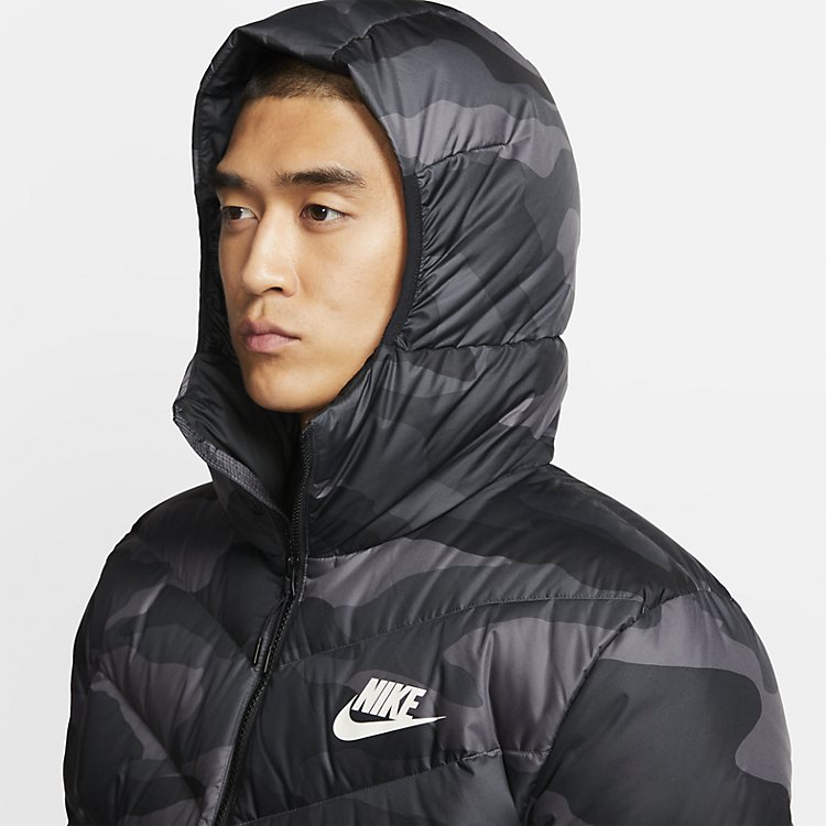 Nike Sportswear Down-Fill Windrunner Camo Jacket 'Dark Grey Black' BV4763-083