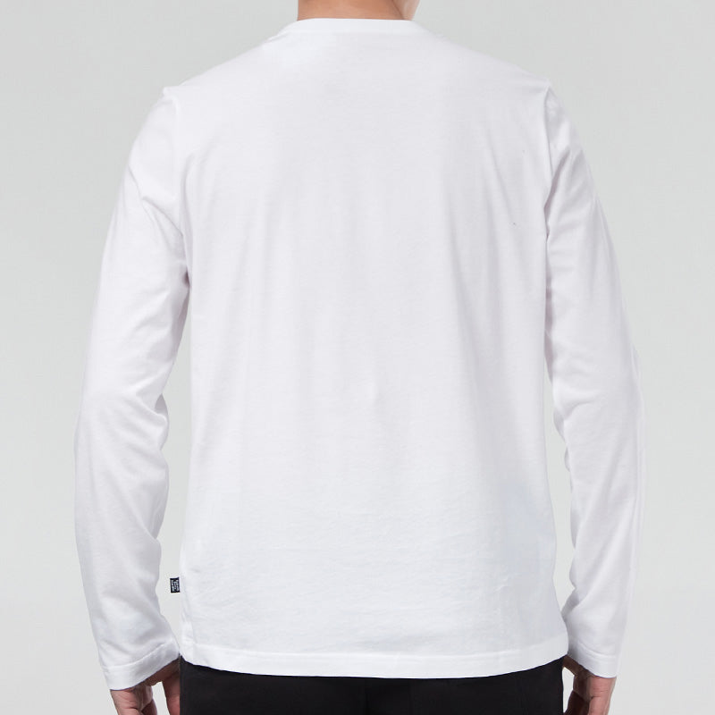 PUMA Logo Printing Colorblock Round Neck Long Sleeve 'White' 845924-02