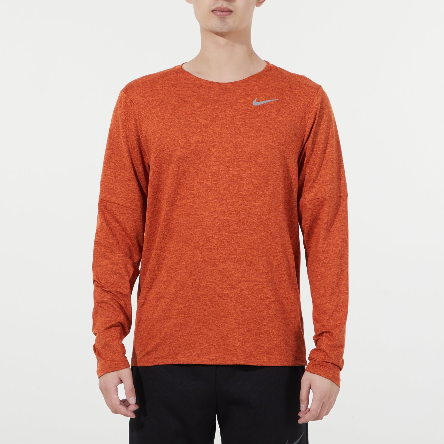 Men's Nike Reflective Logo Training Sports Running Long Sleeves Orange Red T-Shirt DD4755-670