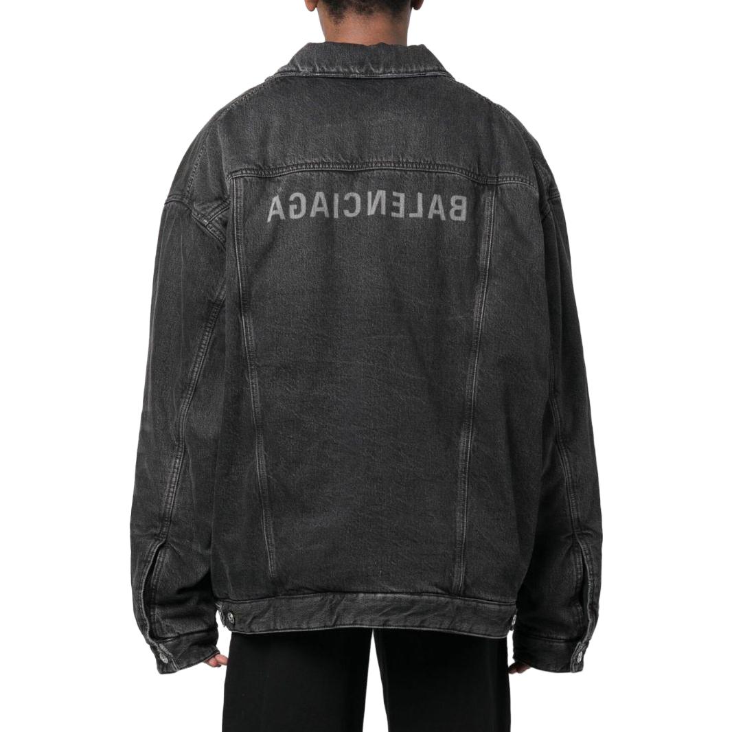 Balenciaga Mirror Padded Denim Jacket 'Dark Grey' 735744TBP471270