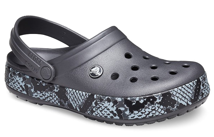 (WMNS) Crocs Snake Pattern graphite black Sandals 206380-02W