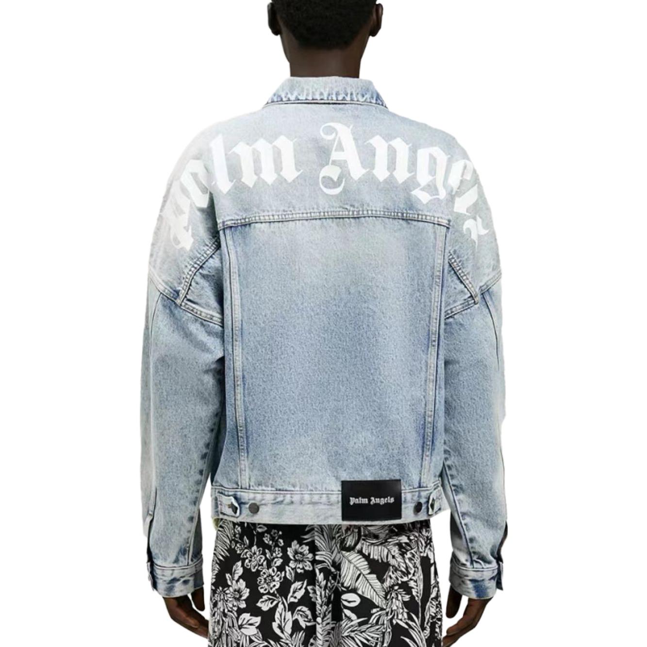 Palm Angels SS23 Back Logo Denim Jacket 'Light Blue' PMYE006C99DEN0024001