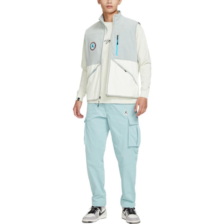Air Jordan Loose Plus Velvet Contrast Stitching Warm Vest 'Light Blue' FB1907-133