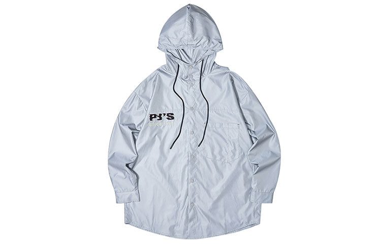 PJs Vigor Surf Laser Reflective Classic Series hooded Windproof Reflective Jacket Unisex Silver Gray 20FWJK20013P