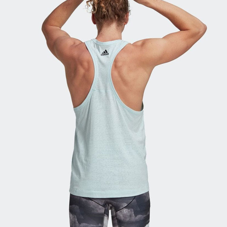 Men's adidas Logo Printing Round Neck Pullover Sleeveless Camisole Blue Vest HD0958