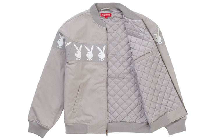 Supreme SS19 Supreme x Playboy Crew Jacket Grey SUP-SS19-499