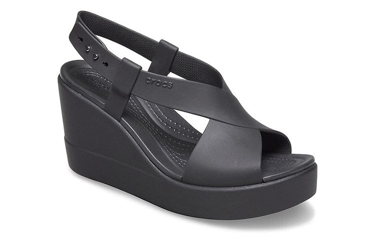 (WMNS) Crocs Brooklyn Cozy Non-Slip Sports Black Sandals 206222-060