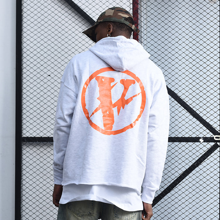 VLONE x Fragment Design Crossover Flash Large Logo Gray Orange VLHD17FW004-01