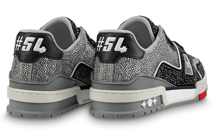LOUIS VUITTON Trainer Sneakers 'Grey Black Crystals' 1AA6PR