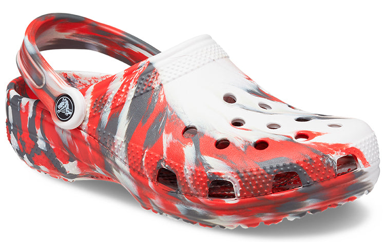 Crocs Classic Clog Marble Beach Sports Unisex Red White Sandals 'Red White' 206867-884