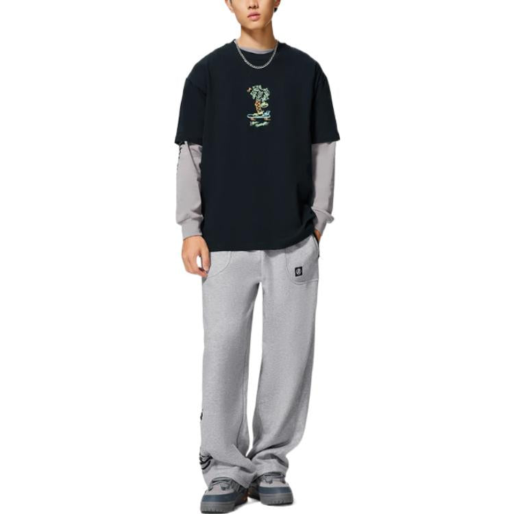Li-Ning x MARVEL Graphic Loose Fit Sweatpants 'Grey Black' AKLSE91-3