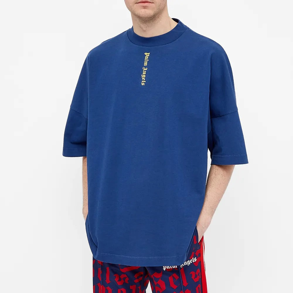 Palm Angels SS21 NS Logo Over Tee 'Navy' PMAA002R21JER0034618
