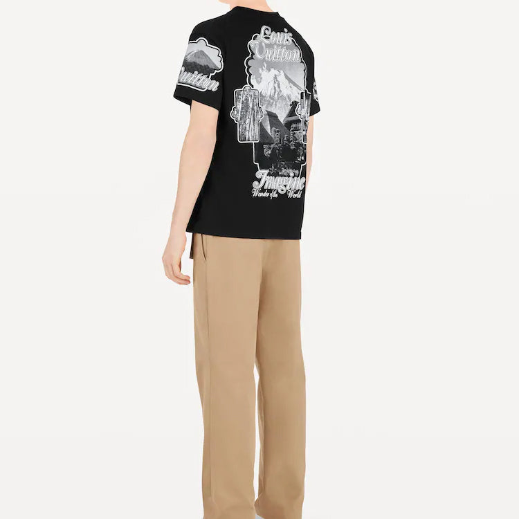 Men's LOUIS VUITTON Holy Mountain Printing Short Sleeve Black 1A5CWQ