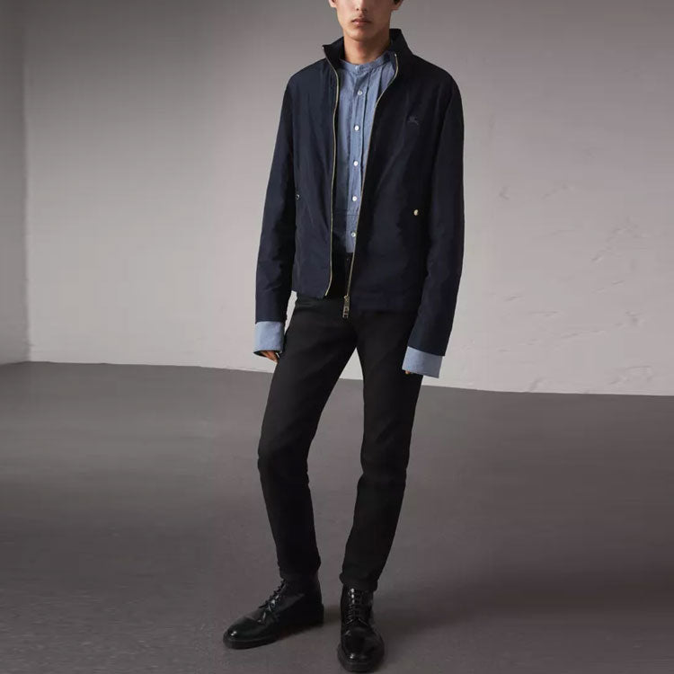 Burberry Waterproof Zipper Pilot Jacket Male Blue 39987721