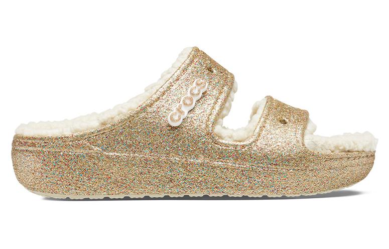 (WMNS) Crocs Classic Cozzzy Glitter Sandals 'Multi Gold' 208124-93S