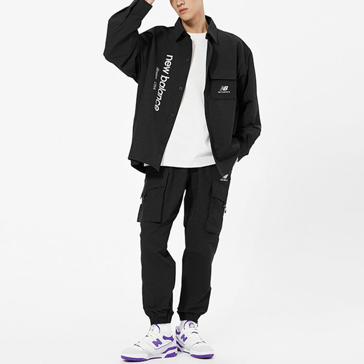New Balance Logo Shirt Asia Sizing 'Black' AMJ13367-BK