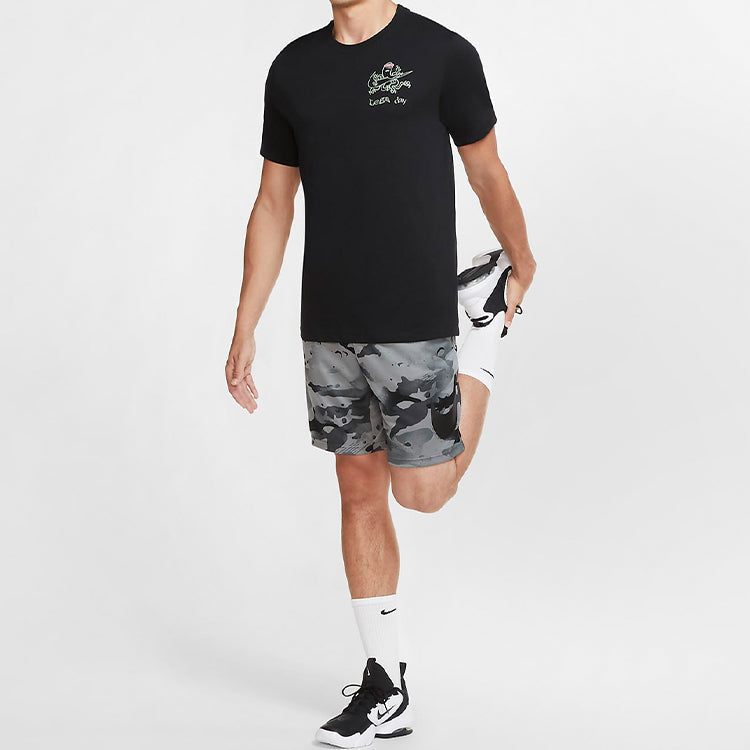 Nike Dri-fit Training T-Shirt Printing Logo Short Sleeve Black CV5222-010