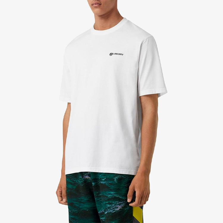 Burberry MENS Location Printed Cotton Loose Short Sleeve White 8024357