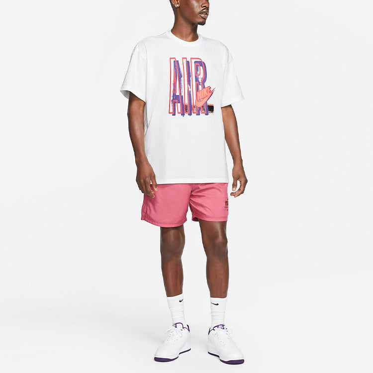 Nike Alphabet Pattern Width Loose Short Sleeve Men's White DD1406-100