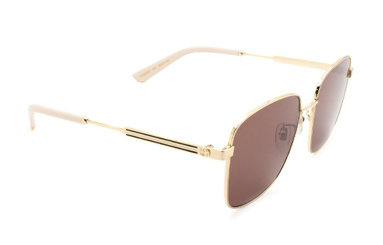 (WMNS) Gucci square frame Metallic Sunglasses Brown GG0852SK-004