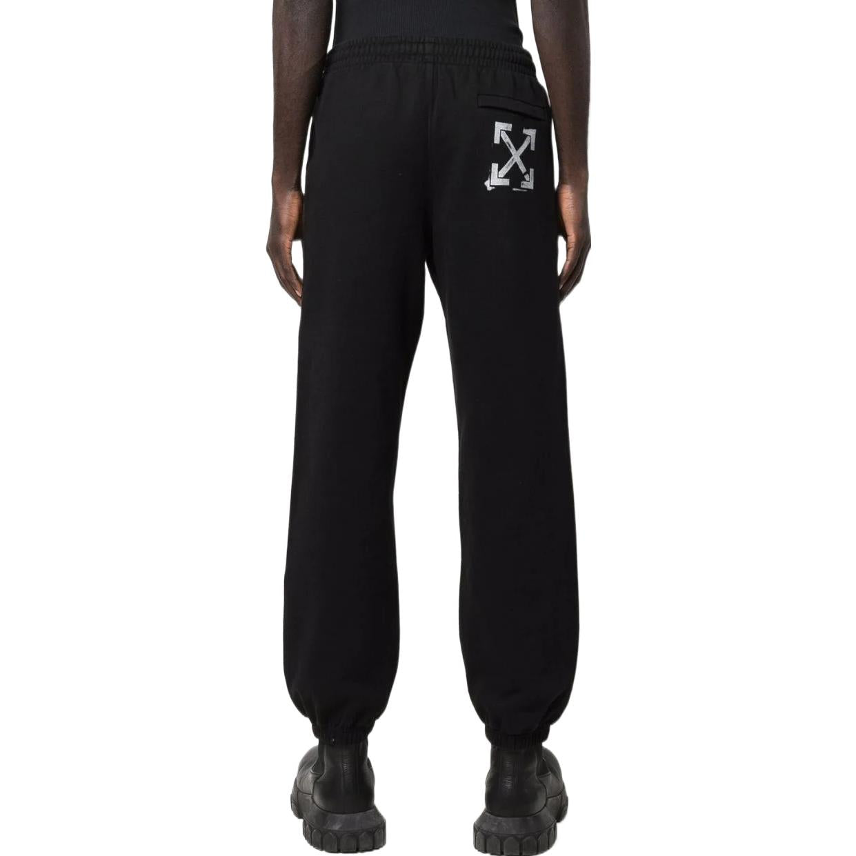 Men's Off-White FW22 Rear Logo Printing Casual Bundle Feet Sports Pants/Trousers/Joggers Version Black OMCH029S22FLE0131001