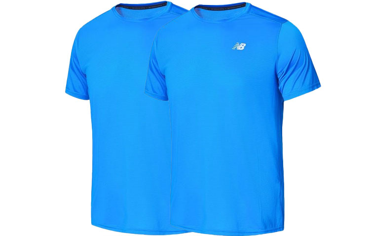 New Balance Essential Logo Short Sleeve T-shirt Asia Sizing 'Blue' AMT03203-SBU
