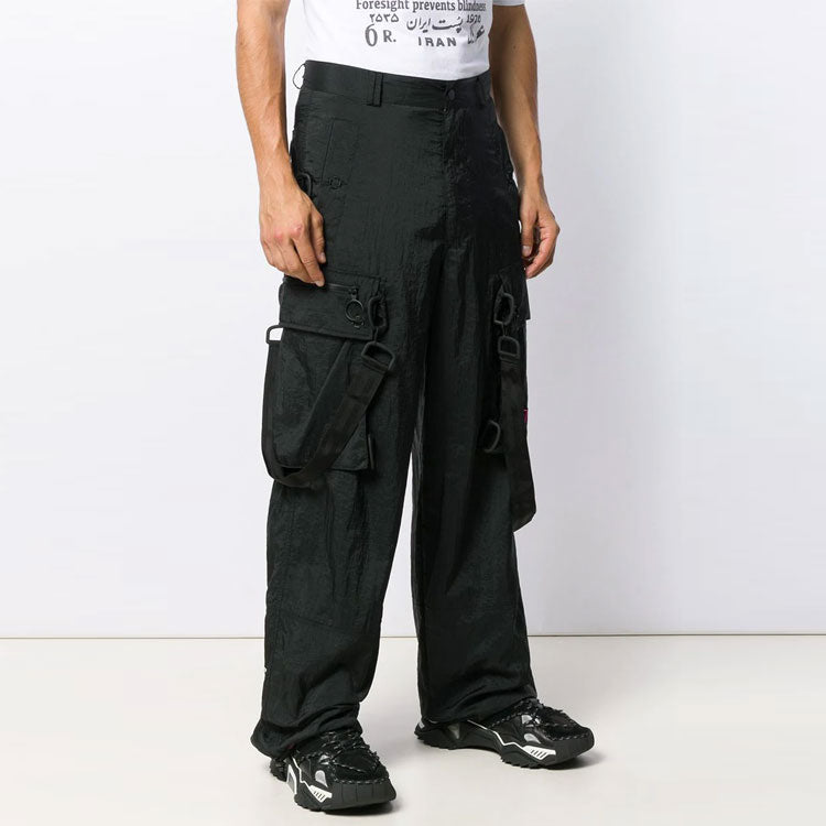 Off-White Embroidered Cargo Long Pants Loose Fit Black OMCF009E19E150221001