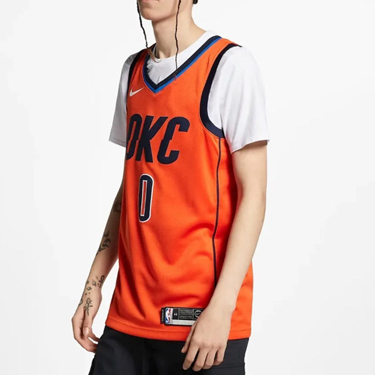 Nike Nba Earned Edition Sw Fans' Version Of Men's Orange Jersey BQ1171-891