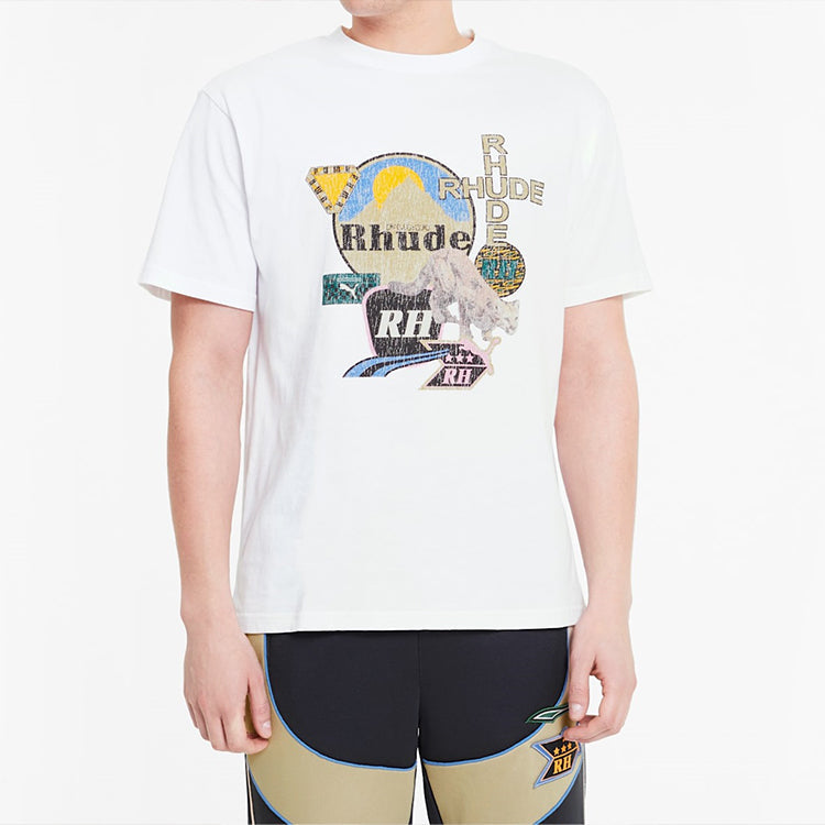 PUMA x RHUDE Graphic Tee Printed Short Sleeve TEE White 596757-02