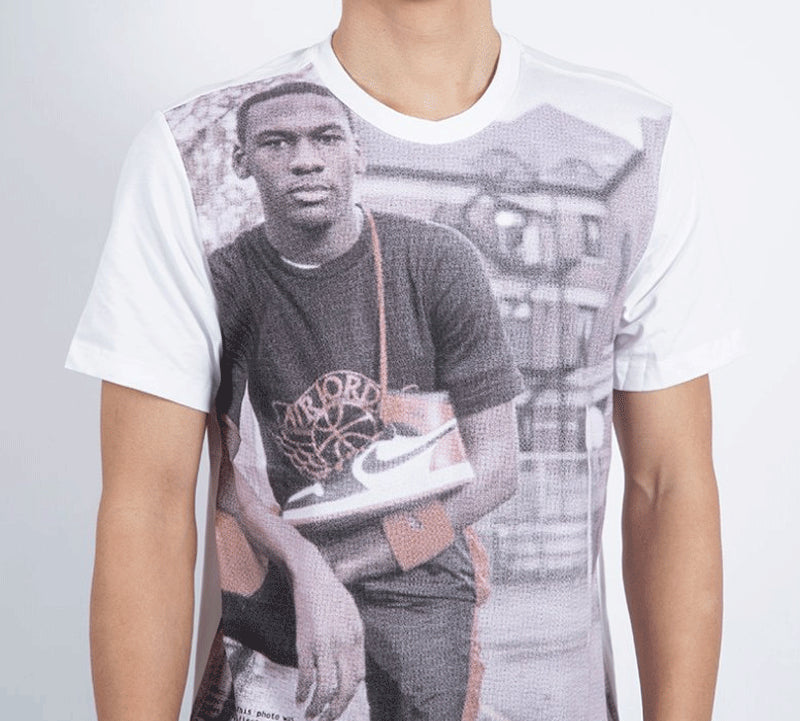 Air Jordan 1 Photo Classic Pattern Printing Short Sleeve White AT8918-100