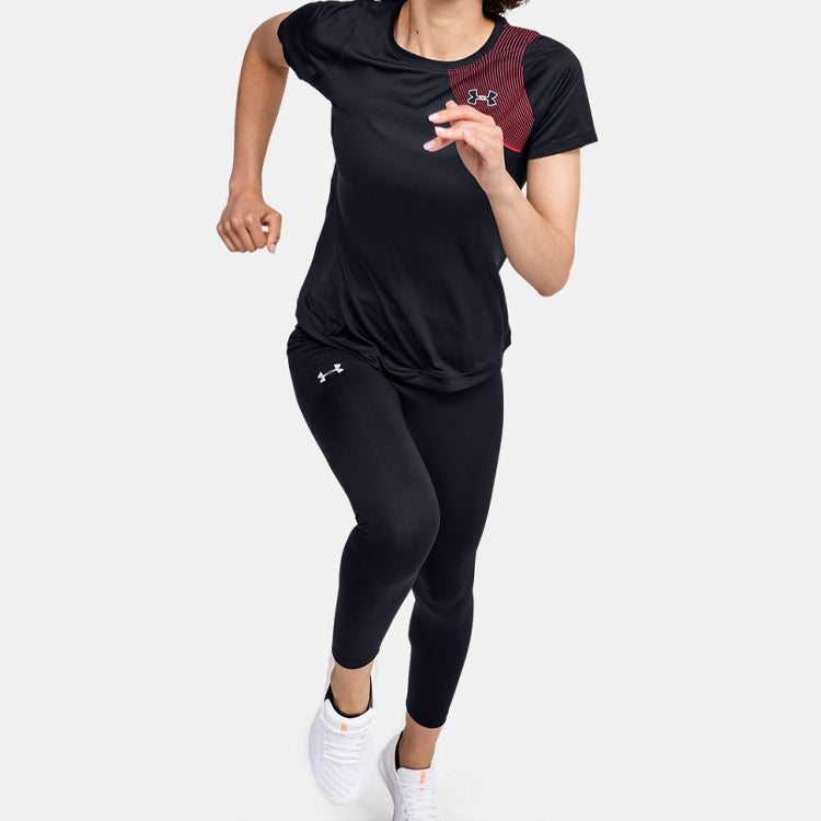 (WMNS) Under Armour UA Qualifier Running Sports Short Sleeve Black 1353465-001