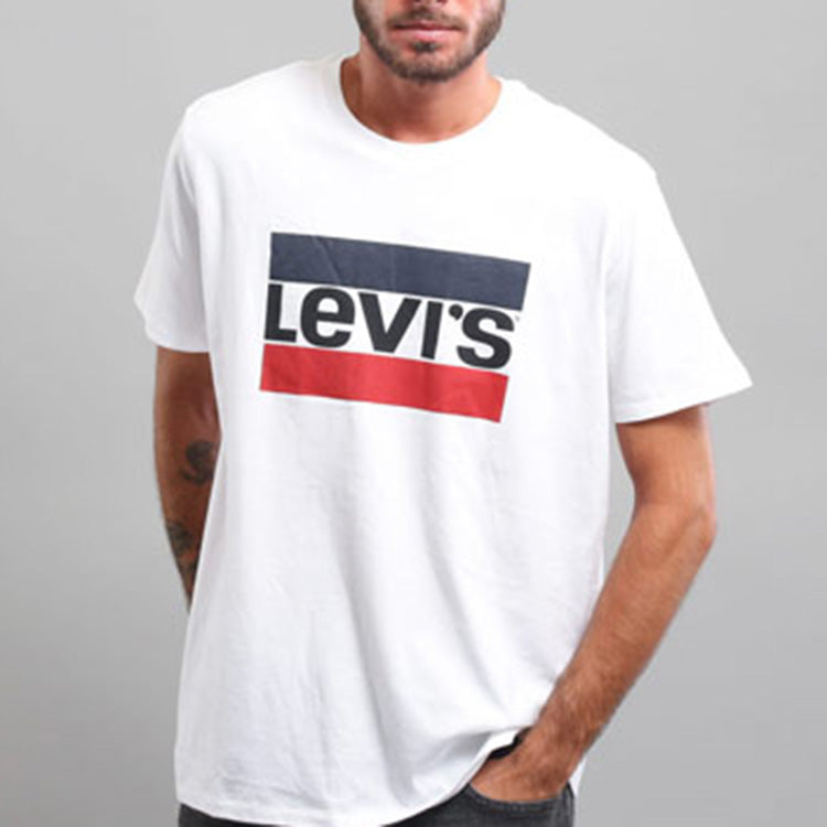 Men's Levis Alphabet Logo Printing Short Sleeve White T-Shirt 3LSP2928WH