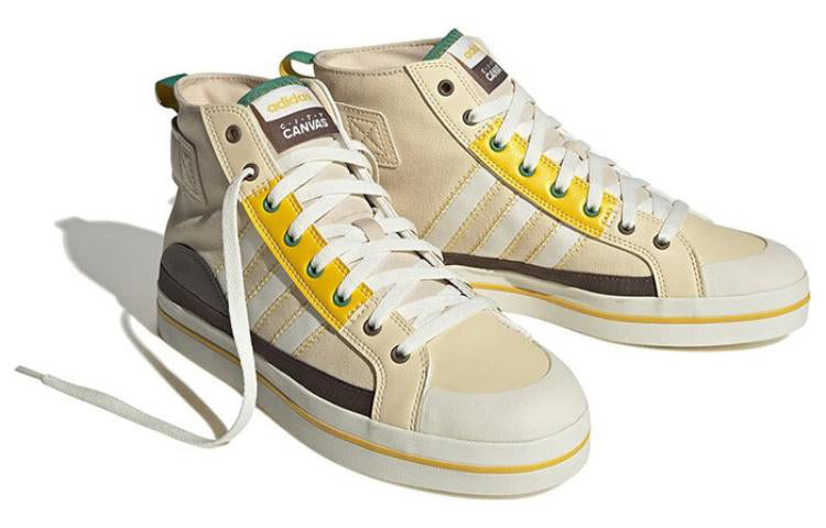 adidas neo City Canvas Hi 'White Yellow' HQ4625