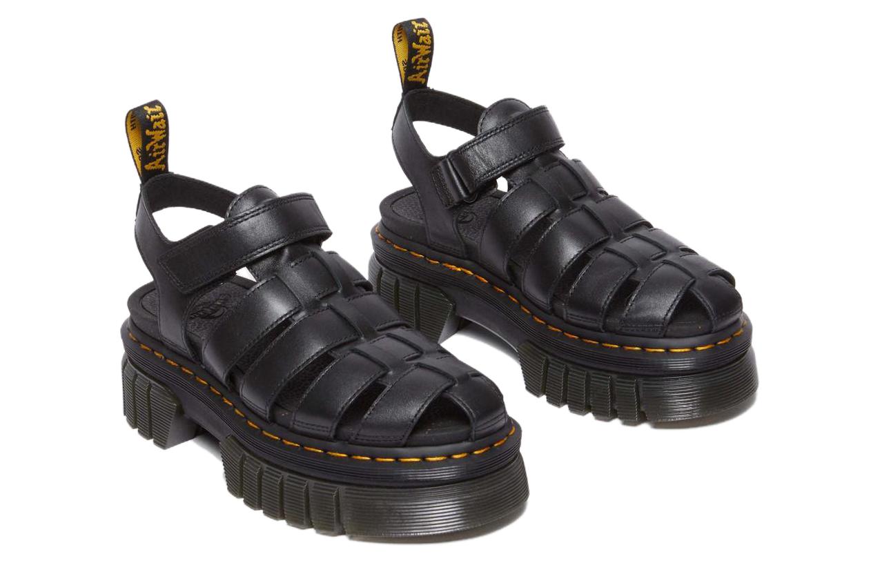 (WMNS) Dr. Martens Ricki Cage Leather Sandals 'Black' 31549001