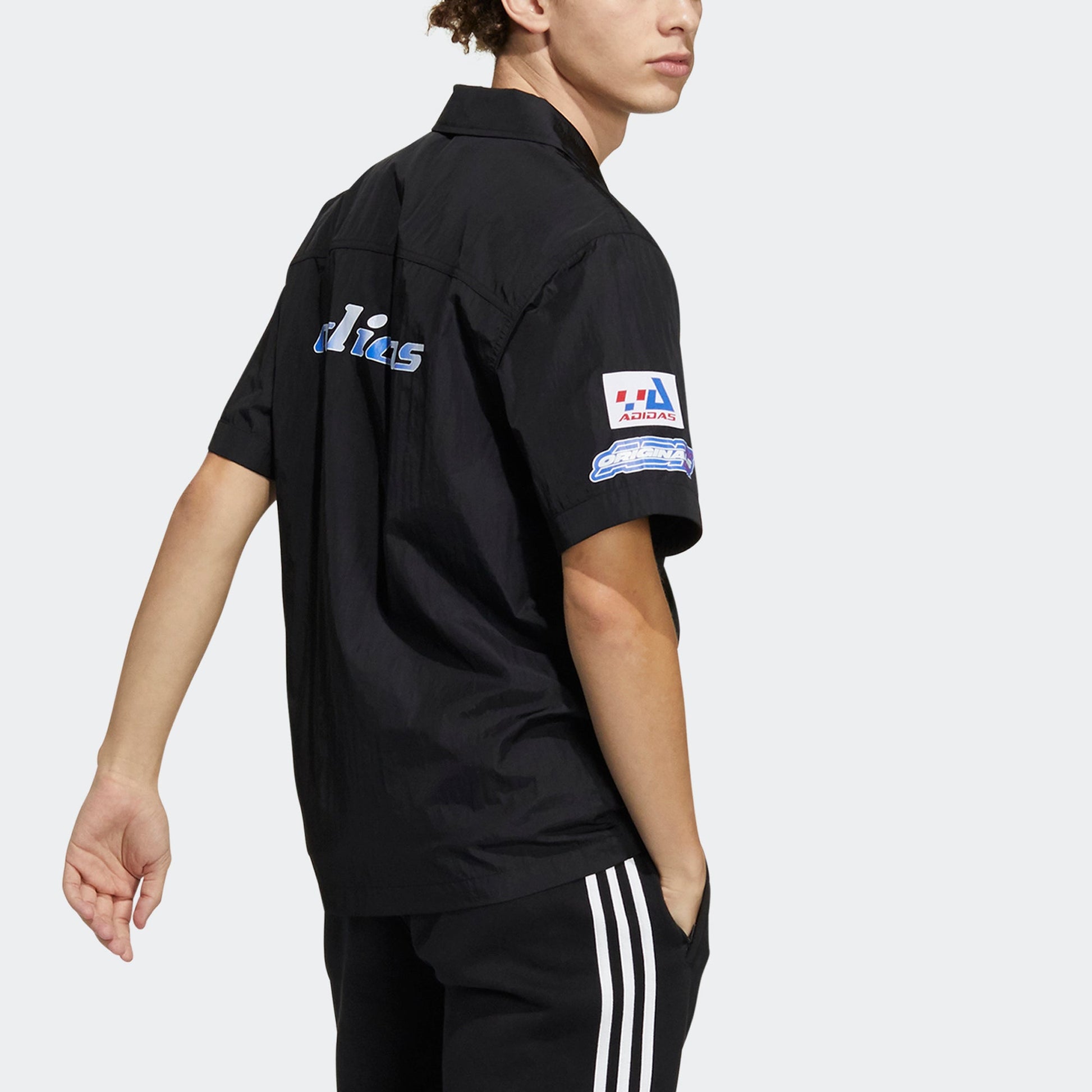 adidas originals Tgp Ss Shirt Contrasting Colors Logo Racing Short Sleeve Black H57828