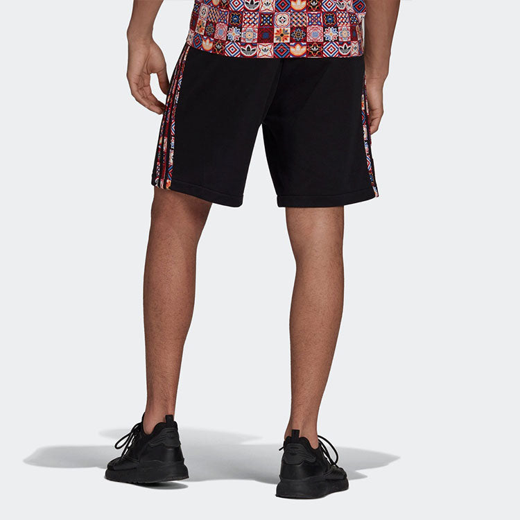adidas originals Athleisure Casual Sports Printing Side Stripe Breathable Shorts Black H43758