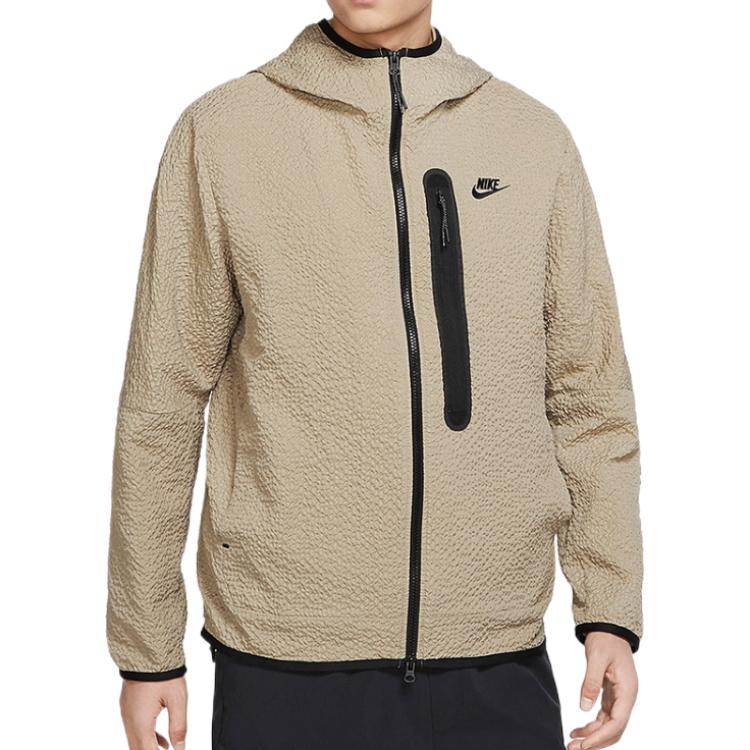 Nike Sportswear Tech Lined Woven Full-Zip Hooded Jacket 'Tan' DQ4323-247