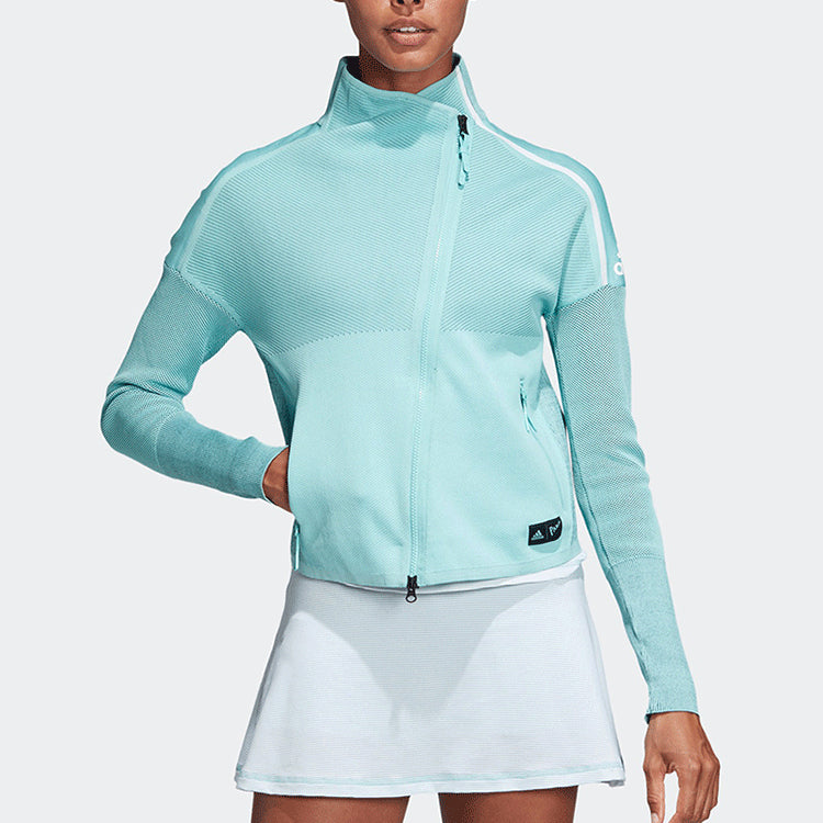 (WMNS) adidas Sports Series Splicing Mesh Breathable Casual Sports Zipper Jacket Green DP2854