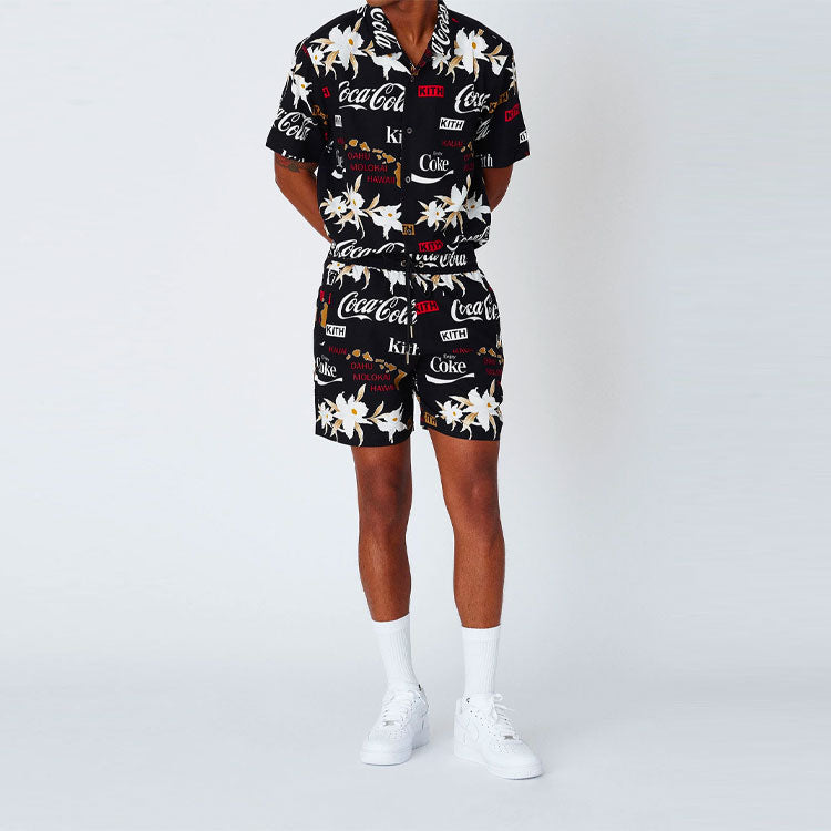 KITH x Coca-Cola Hawaiian Camp Button Up 'Black' KH3540-100