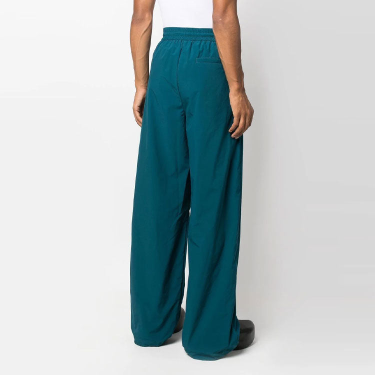 Men's Off-White FW22 Solid Color Elastic Waistband Straight-Leg Casual Pants/Trousers Loose Fit Blue OMCA238F22FAB0025900