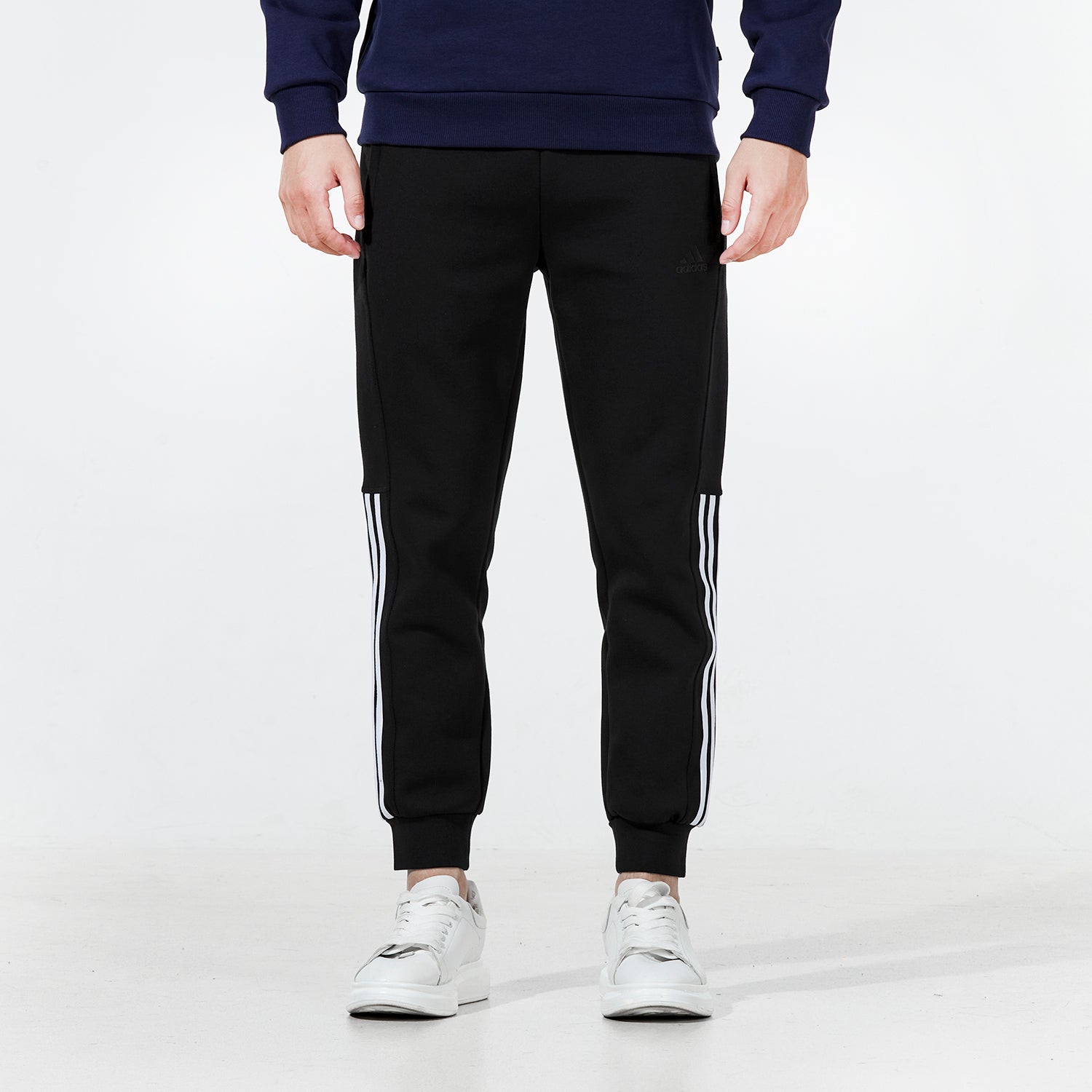 Men's adidas Fi Dk Slim Pnt Knit Bundle Feet Sports Pants/Trousers/Joggers Black H39227